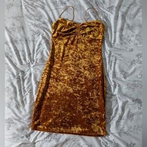 UO Faux Velvet Mini Dress